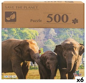 Пъзел Colorbaby Elephant 500 Части 6 броя 61 x 46 x 0,1 cm