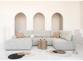 Бежов разтегателен модулен ъглов диван с място за съхранение (десен ъгъл) Lulu – Miuform