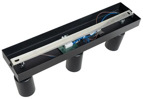 Модерен прожектор черен правоъгълен 3-светлина - Facil