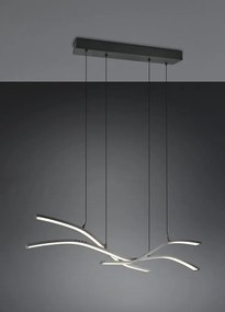 Матово черно метално LED висящо осветително тяло с дистанционно управление/затъмняващо се Spider – Trio Select