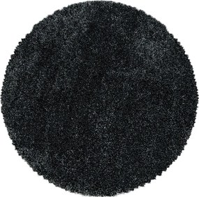 Антрацитен кръгъл килим ø 160 cm Fluffy – Ayyildiz Carpets