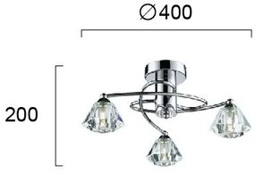 таванна светлина Viokef Diamond три-осветително тяло