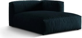 Тъмносин кадифен модул за диван (десен ъгъл) Martina – Micadoni