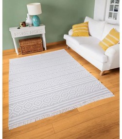 Сиво-бял памучен килим , 80 x 150 cm Duo - Oyo home