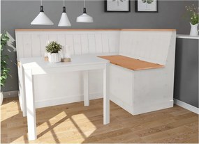 Бяла променлива ъглова пейка от борова дървесина с място за съхранение Silas - Støraa