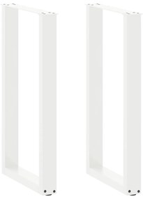 4013217 vidaXL Крака за бар маса, U-образни, 2 бр., бели, 40x(90-91) см, стомана