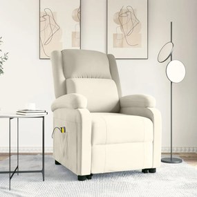 3124845 vidaXL Изправящ масажен стол, кремав, кадифе