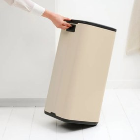 Кош за боклук Brabantia Bo Touch 1010125, 30 л, Плавно и безшумно отваряне, Голям отвор, Бежов
