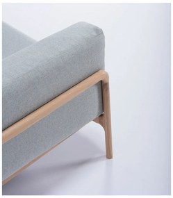 Синьо-сив диван с масивна дъбова конструкция , 210 см Fawn - Gazzda