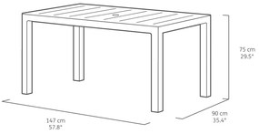 Градинска маса за хранене 90x147 cm Julie – Keter