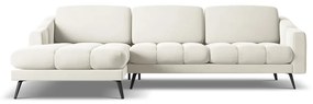 Кремав кадифен ъглов диван (ляв ъгъл) Nalu – Makamii