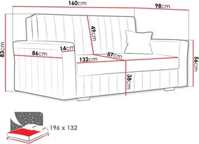 Разтегателен диван Viva Glam III триместен-Gkri