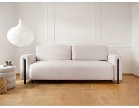 Бежов/кремав сгъваем/с място за съхранение диван от прежда с примки от букле 244 cm Arcadova – ELTAP