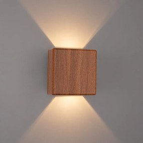 Brilagi - LED външна стенна лампа DOUBLERAY LED/6W/230V с дървесен декор IP54