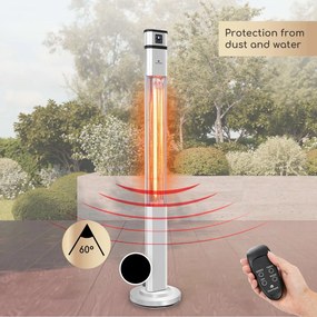 Blumfeldt Heat Guru Plus, инфрачервен нагревател, 2000 W, 3 нива на отопление, дистанционно управление, сребърен