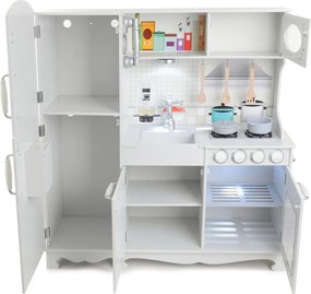 Дървена детска кухня с LED осветление, аксесоари и звукови ефекти