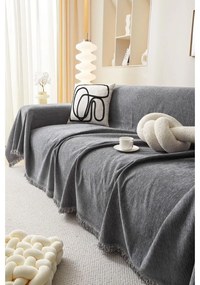 Тъмносиво двуместно покривало за диван Talo – Filumi