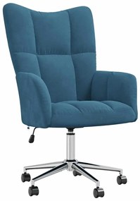 328171 vidaXL Релакс стол, син, кадифе