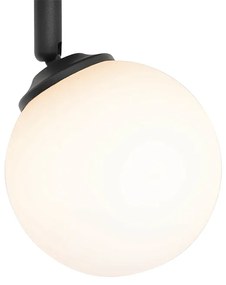 Модерен прожектор черен с опалово стъкло с превключвател - Атина