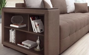 Разтегателен ъглов диван с подлакътник етажерка Мелвин Спринг S