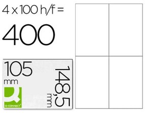 Стикери Q-Connect KF10660 Бял 100 Листи 105 x 148 mm