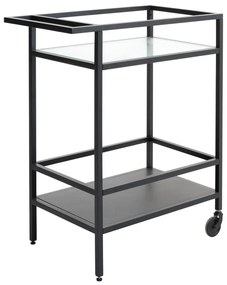 Стъклена маса за сервиране на колела 42x70 cm Bronco - Unique Furniture