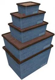 Horecano - Комплект кутии за съхранение 5бр - Trend Box Denim
