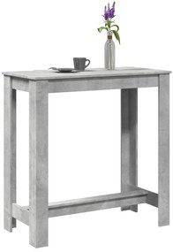 854412 vidaXL Бар маса, бетонно сива, 102x50x103,5 см, инженерно дърво