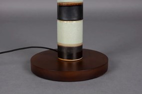 Подова лампа с текстилен абажур в тъмнокафяв и светлозелен цвят (височина 143 cm) Vertigo – Dutchbone