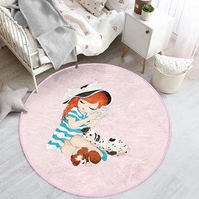 Розов детски килим ø 120 cm Comfort - Mila Home