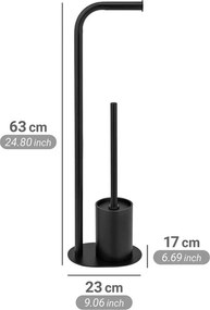 Черна стоманена поставка за тоалетна хартия стойка с четка Levante – Wenko