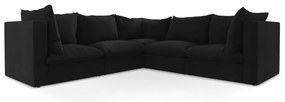 Черен ъглов диван Manao – Makamii