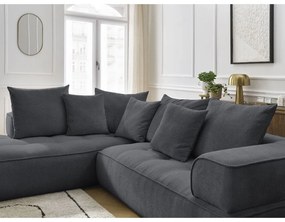 Тъмносив шенилов ъглов диван (ляв ъгъл/L форма) Whesley – Bobochic Paris