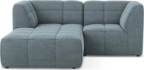 Син ъглов диван от прежда с примки от букле (ляв ъгъл) Aloha – Makamii