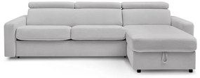 Светлосив разтегателен ъглов диван (променлив) Monaco – Bobochic Paris