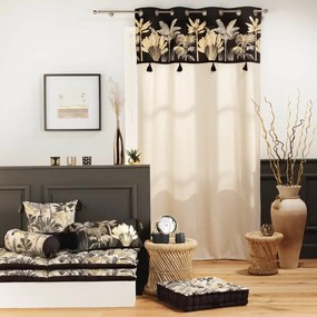 Завеса в черен и бежов цвят 140x240 cm Karaba – douceur d'intérieur