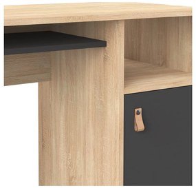 Работна маса с дъбов плот 50x115 cm Oxford - TemaHome