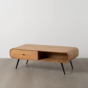 Масичка за кафе от масив от минди в естествен цвят 60x120 cm Mahón – Ixia