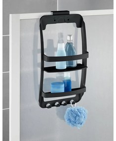 Черен висящ пластмасов рафт за баня без пробиване Universal – Wenko