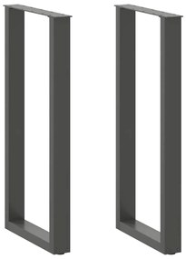 4013234 vidaXL Крака за бар маса, U-образни, 2 бр., антрацит, 50 x (100-101) см, стомана