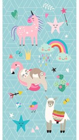 Синя детска кадифена плажна кърпа 75x150 cm Moody – Good Morning