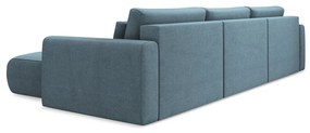 Светлосин разтегателен ъглов диван с място за съхранение (U форма) Kapua – Makamii
