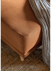 Ъглов разтегателен диван от велур в тухлен цвят (десен ъгъл/U-образна форма) Lazy Lukka - Miuform