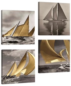 Декоративна картина от няколко части Лодки, 33 x 33 cm - Evila Originals