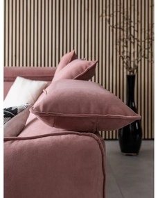 Ъглов диван от светлорозово кадифе (ляв ъгъл) Sweet Harmony - Miuform