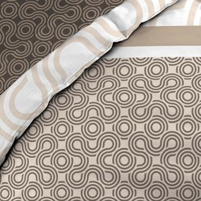 Кафяво двойно удължено памучно спално бельо с включен долен чаршаф 6 части 240x220 cm Pacha – douceur d'intérieur