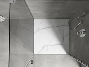 Mexen Hugo квадратен душ поддушник SMC 90 x 90 cm, бял камък - 42159090