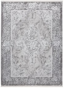 Интериорен килим с модерен дизайн в бяло и сиво с шарка Ширина: 80 см | Дължина: 150 см