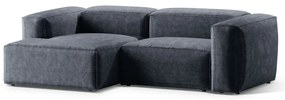 Сиво-син ъглов диван от рипсено кадифе (ляв ъгъл) Bergano – Cosmopolitan Design