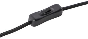 Арт Деко настолна лампа черна с опушено стъкло - Pallon